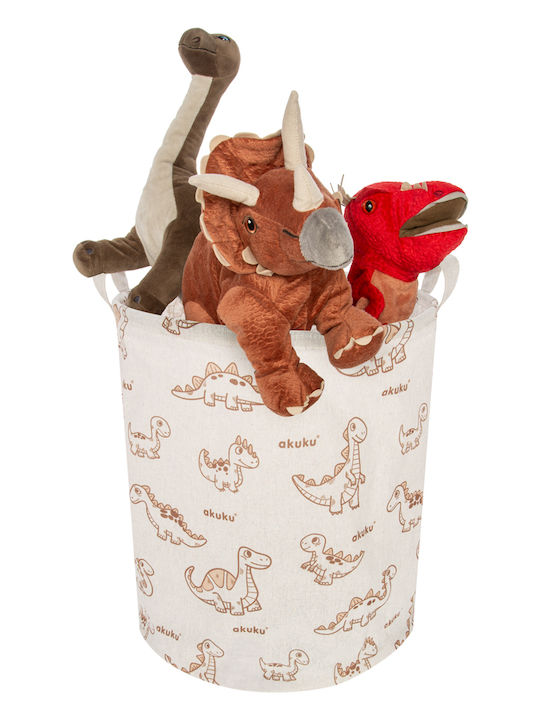 Akuku Children's Folding Storage Basket made of Fabric Beige 37x37cm 1pcs