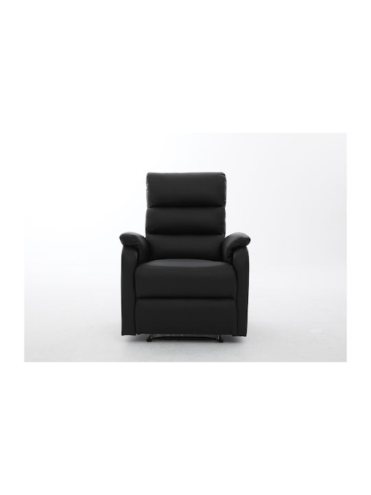 Rigil Πολυθρόνα Relax Massage από Δερματίνη Μαύρο 75x87x102cm