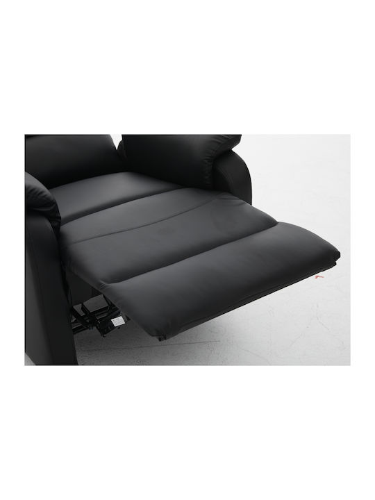 Rigil Πολυθρόνα Relax Massage από Δερματίνη Μαύρο 75x87x102cm