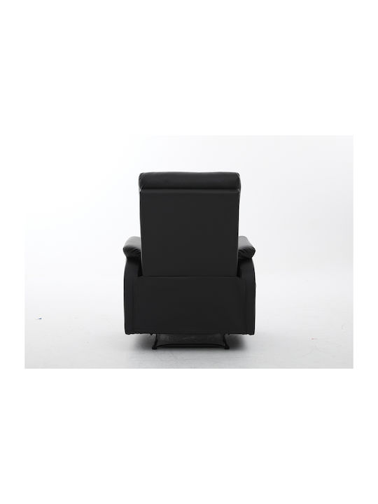 Rigil Πολυθρόνα Relax Massage από Δερματίνη Μαύρο 75x87x102cm