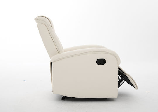 Celaeno Fotoliu Relax din Piele Ecologică Ecru 80x96x97cm