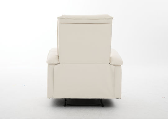 Celaeno Fotoliu Relax din Piele Ecologică Ecru 80x96x97cm