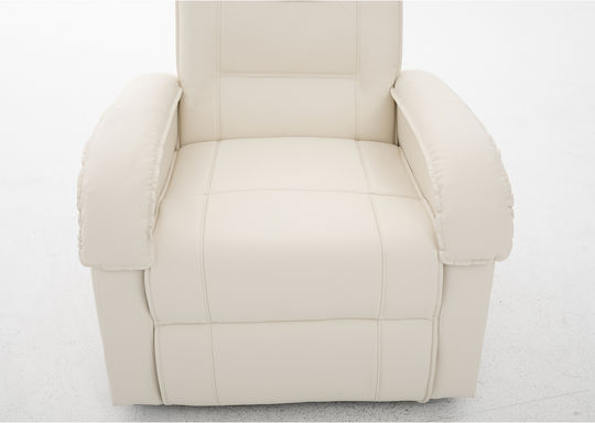 Celaeno Fotoliu Relax din Piele Ecologică Ecru 80x96x97cm