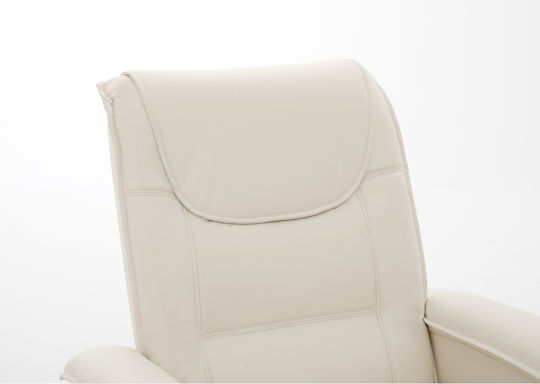 Celaeno Fotoliu Relax din Piele Ecologică Ecru 80x96x97cm