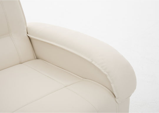Celaeno Fotoliu Relax din Piele Ecologică Ecru 80x96x97cm