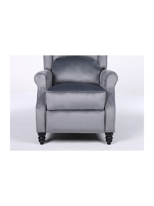 Πολυθρόνα Relax Βελούδινη Γκρι 72x84x97cm
