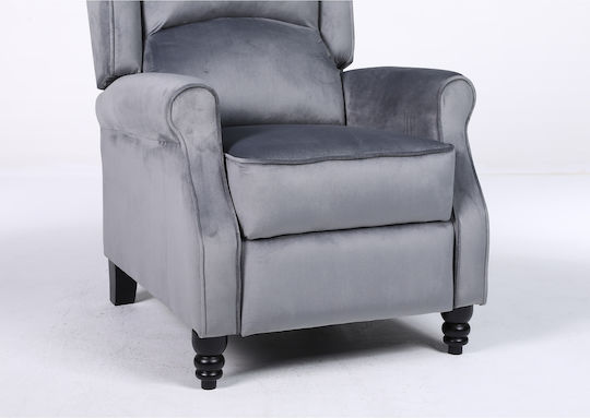 Relaxsessel Samt Gray 72x84x97cm