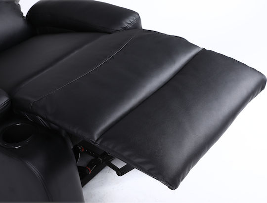 Rana Fotoliu Relax din Piele Ecologică Negru 80x95x103cm