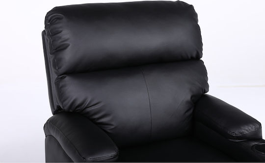 Rana Fotoliu Relax din Piele Ecologică Negru 80x95x103cm