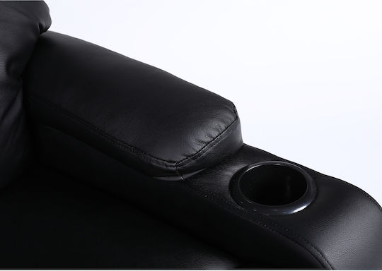Rana Fotoliu Relax din Piele Ecologică Negru 80x95x103cm