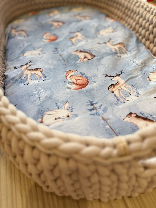 Grandes Suenos Baby Sheet Cradle Cotton Blue 40x80cm