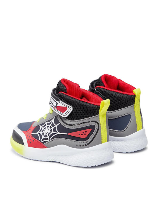 Παιδικά Sneakers High με Σκρατς & Φωτάκια Πολύχρωμα