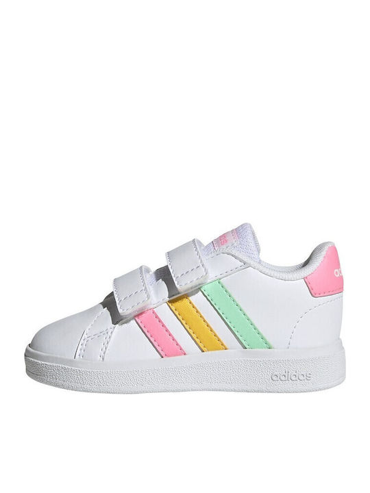 Grand Court GRAND COURT 2.0 Kinder Sneakers mit Klettverschluss Cloud White / Pulse Mint / Beam Pink