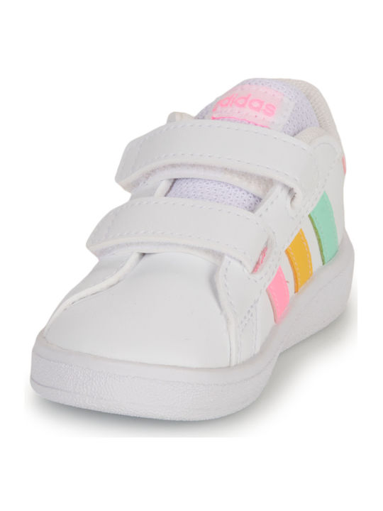 Grand Court GRAND COURT 2.0 Kinder Sneakers mit Klettverschluss Cloud White / Pulse Mint / Beam Pink