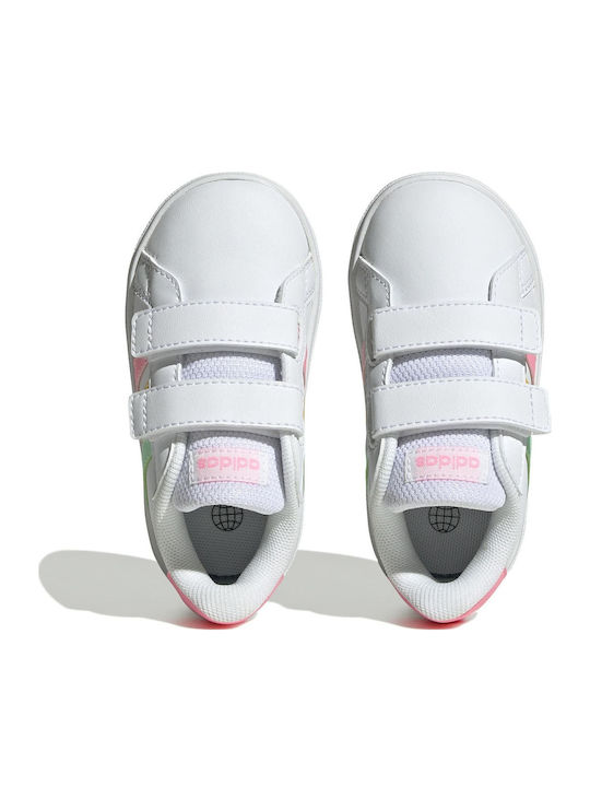 Grand Court GRAND COURT 2.0 Kinder Sneakers mit Klettverschluss Cloud White / Pulse Mint / Beam Pink
