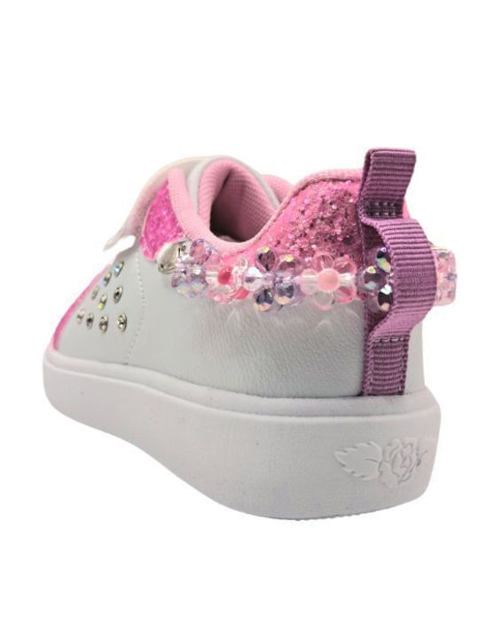 Παιδικά Sneakers με Σκρατς Bianco / Fuxia