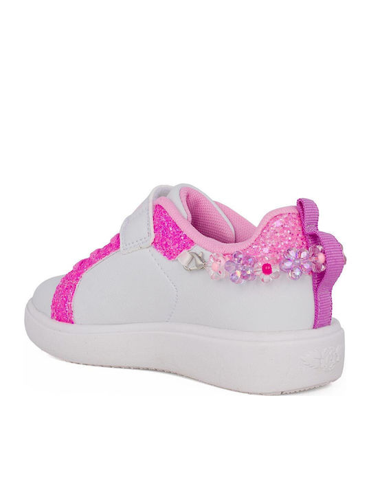 Παιδικά Sneakers με Σκρατς Bianco / Fuxia