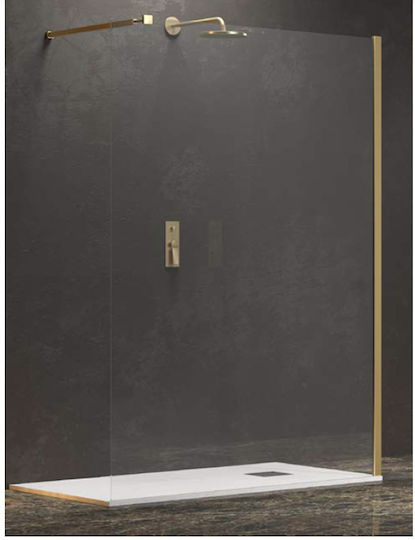 Karag Walkin 1 Fixed Side for Shower 60x200cm Clear Glass Oro