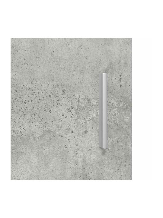 Wall Living Room Display Cabinet made of Particleboard with Glass Grey Concrete 55x29x100cm