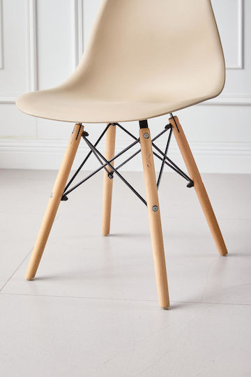 Fiore Kd Kitchen Polypropylene Chair Cappuccino 46x53.5x81.5cm