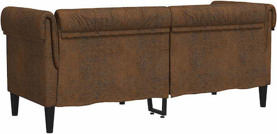 Three-Seater Couch Artificial Leather Brown 182.5x74.5x74.5 cm