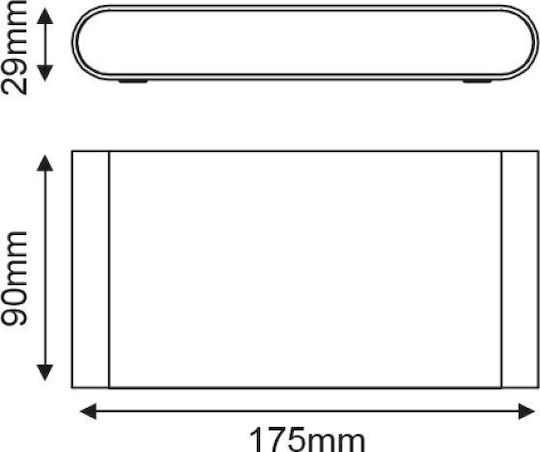 Aca Maida Стенна Външна Таванна Лампа IP54 17.5x9x9см