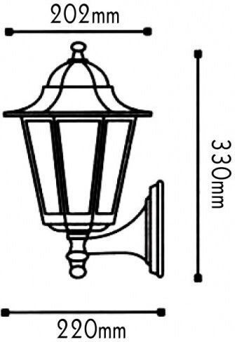 Aca Felinar de exterior montat pe perete E27 IP45 20.2x33εκ.