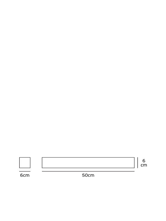 VK Lighting Επιτοίχια Εξωτερική Πλαφονιέρα LED IP65 20W με Θερμό Λευκό Φως Διπλής Δέσμης 50x6x6εκ.