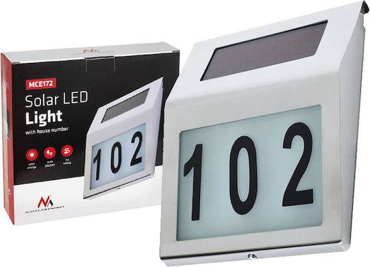 Maclean Energy Wall Mounted Solar Light House Number with Motion Sensor, Photocell and Remote Control