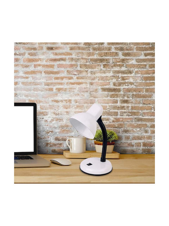 VenCore Office Lamp with Flexible Arm for Socket E27 in White Color