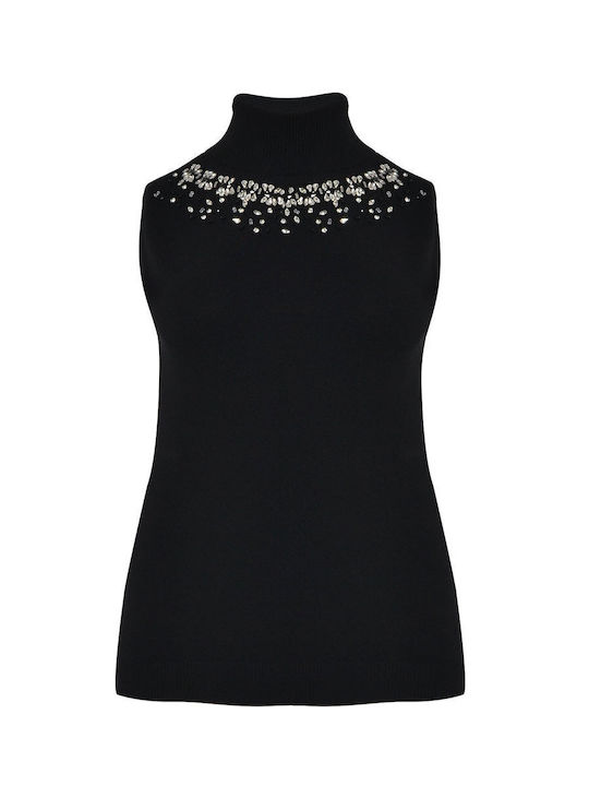 Bluze Damă Pulover Fără Mâneci Negru 8404.1009.N.W-black