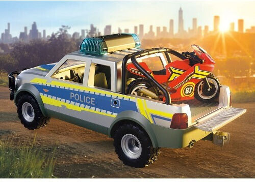Playmobil Stadt Aktion Polizeifahrzeug Pickup und Motorrad für 4-10 Jahre