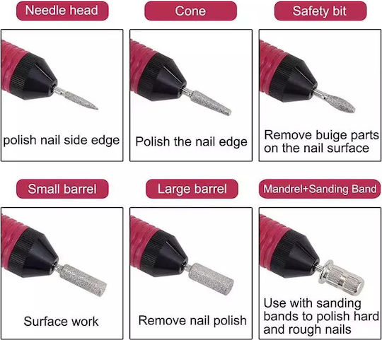 WD Nagelfräser Rosa mit 20000 Umdrehungen pro Minute
