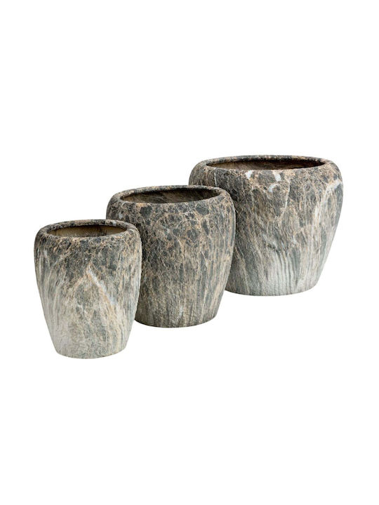 InTheBox Set 3 Töpfe Ton Anthracite Beige