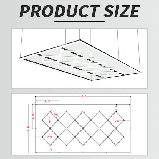VenCore LED Panel 512W με Ψυχρό Λευκό Φως 6500K