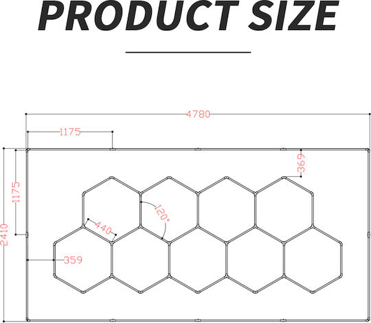 VenCore LED Panel 886W με Ψυχρό Λευκό Φως 6500K