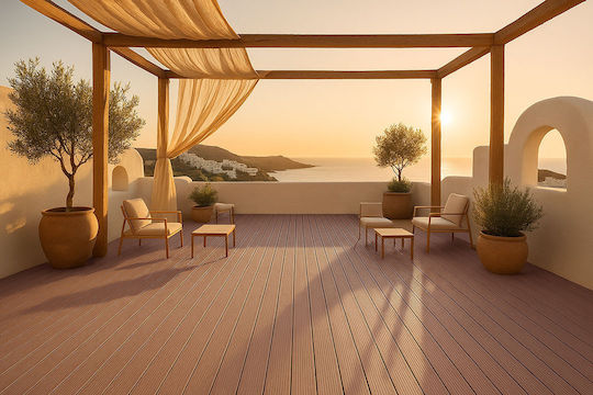 Newplan Deck Περίφραξης Κήπου από WPC 2.5x14.6x360εκ.