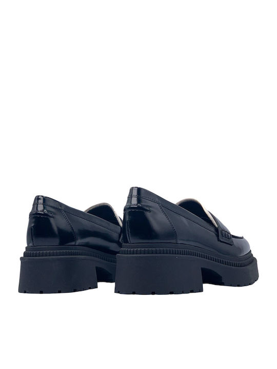 Finda2 Λουστρίνι Γυναικεία Loafers Μαύρο-Εκρού