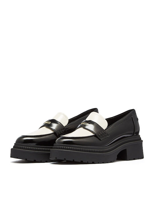 Finda2 Λουστρίνι Γυναικεία Loafers Μαύρο-Εκρού