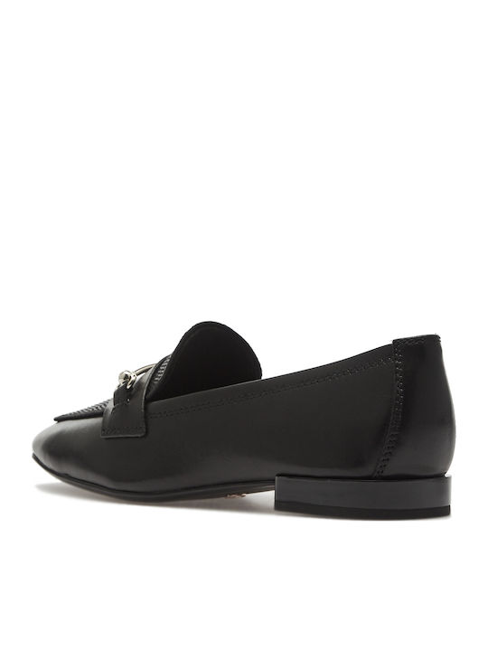 Leather Women's Moccasins in Black Color