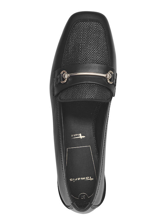 Leather Women's Moccasins in Black Color