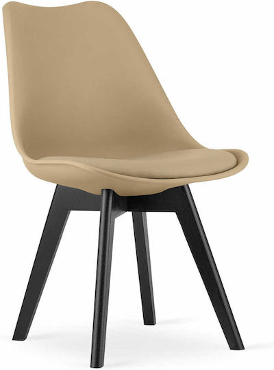 Mark Kitchen Polypropylene Chair Dark Beige / Black 60x50x50cm 4pcs