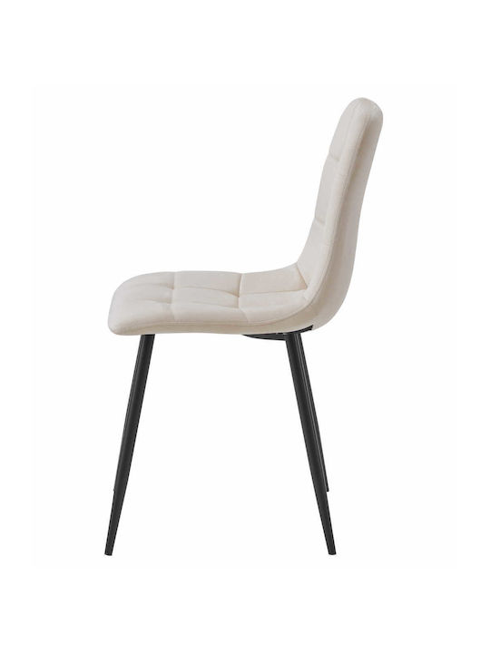 Kara Kitchen Velvet Chair Beige Velvet 60x50x50cm