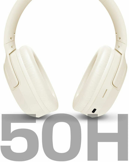 Bluetooth Wireless Over Ear Headphones with 50 hours of Operation White