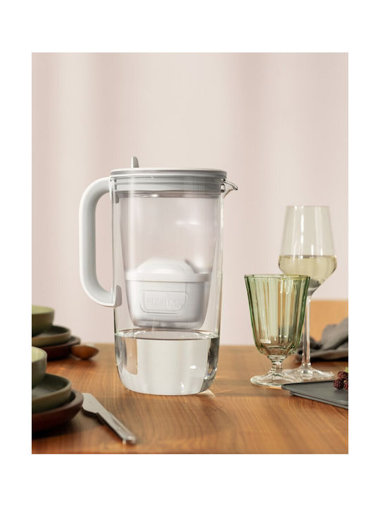 Brita Glass Plastic Jug Grey with Filter 2500ml