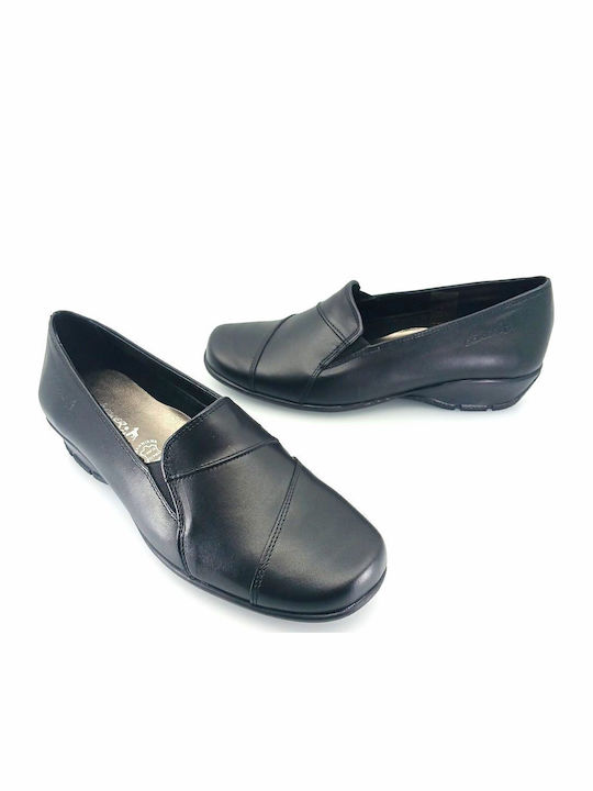 Δερμάτινα Γυναικεία Loafers σε Μαύρο Χρώμα
