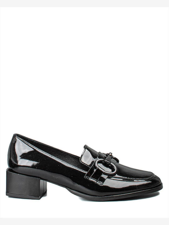 Δερμάτινα Γυναικεία Loafers σε Μαύρο Χρώμα