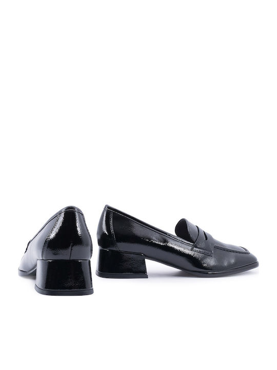 Patent Leather Women's Moccasins in Black Color