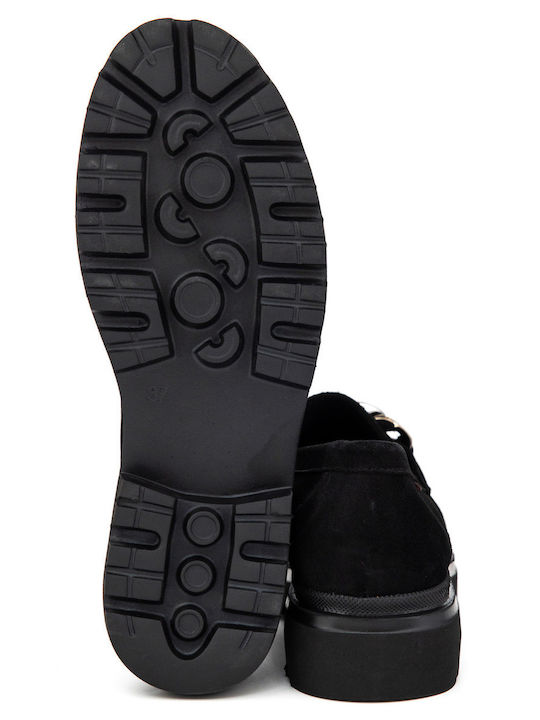 Women's Moccasins Black Suede