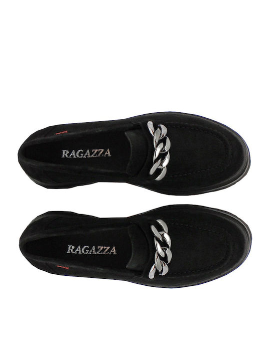 Women's Moccasins Black Suede